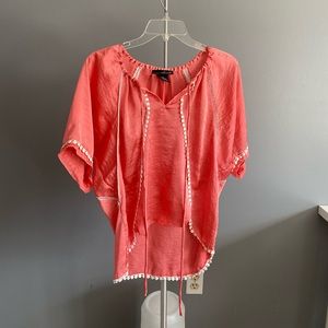 BOHO SATIN LACE TRIM SHIRT